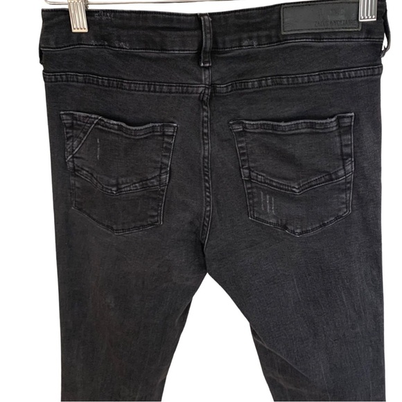 ZADIG & VOLTAIRE Eva Gris Destroy Deluxe Black Skinny Jeans Size 26 - Picture 12 of 16
